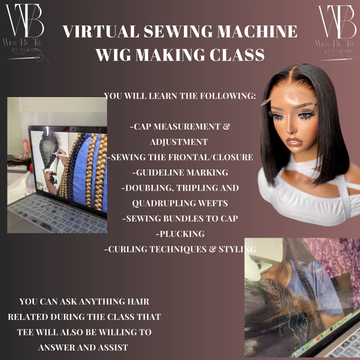 Virtual 2 Day 1-2-1 Sewing Machine Wig Making Class